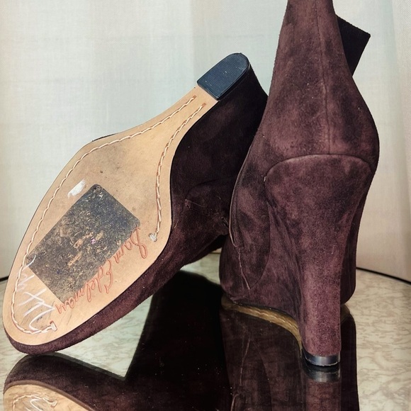 SAM Edelman Wilma Suede Wedge Booties Brown Size 9 - Picture 4 of 9